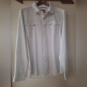 Craghoppers Shirt Nosilife Outdoor Travel Walking White Gray Check Mens L